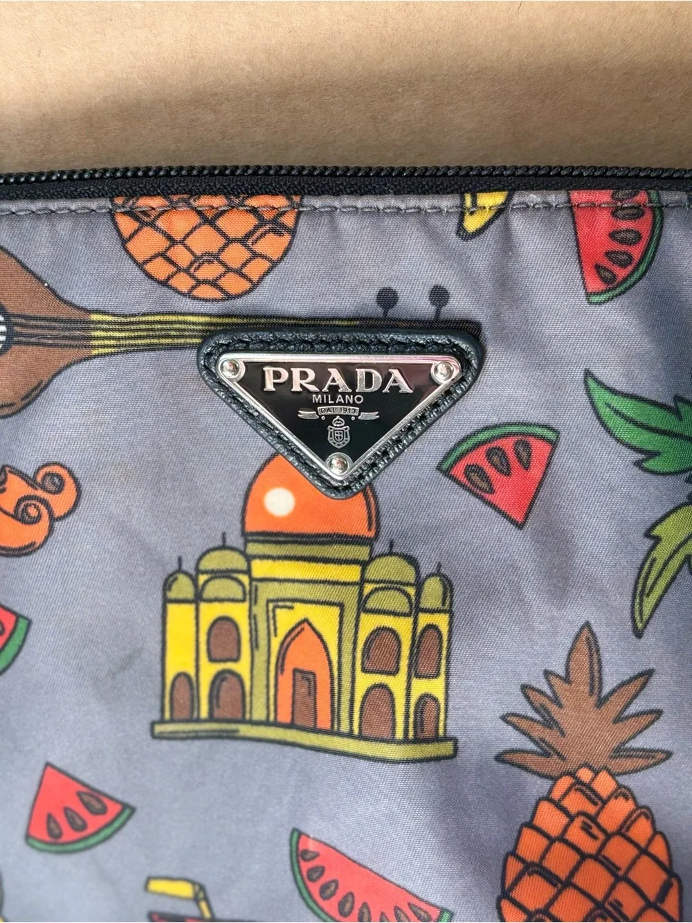 Prada Tessuto Stampato Cosmetic Pouch
